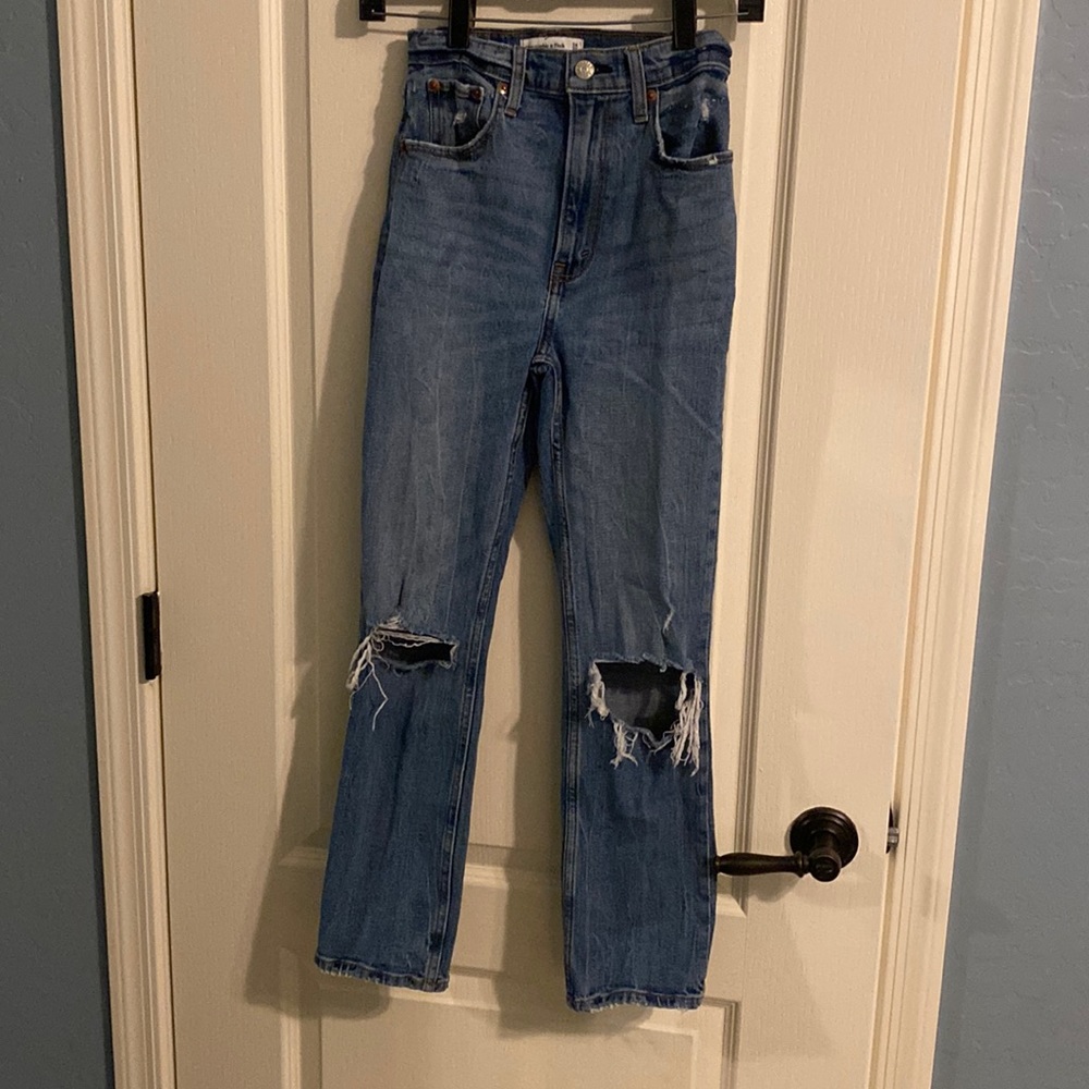 Abercrombie the‎ ankle straight ultra high rise jeans